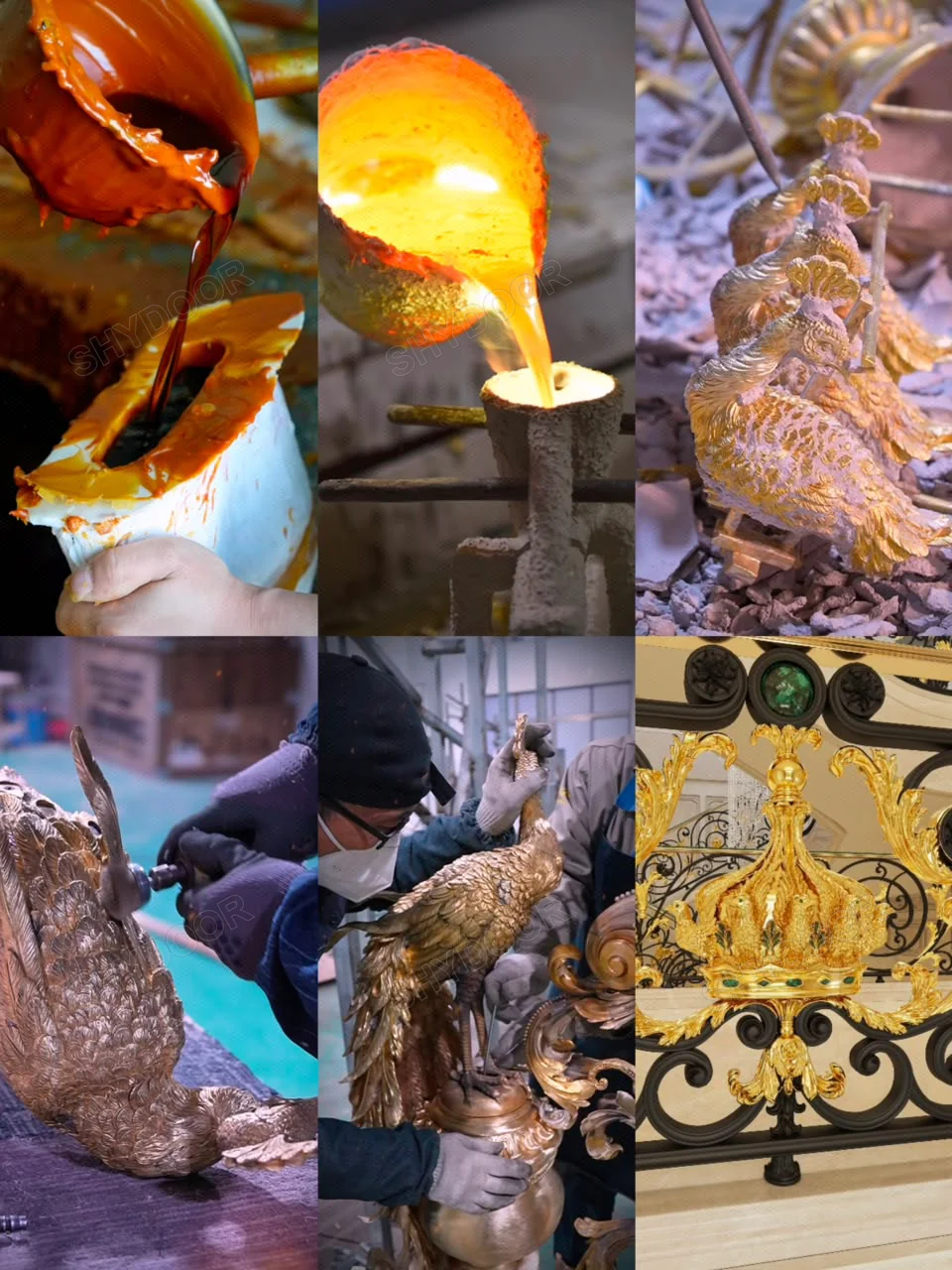Six-stage collage of SHYDOOR sculptural railing craftsmanship