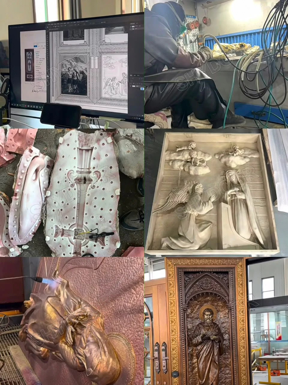 Six-stage collage of Treasured Faith craftsmanship