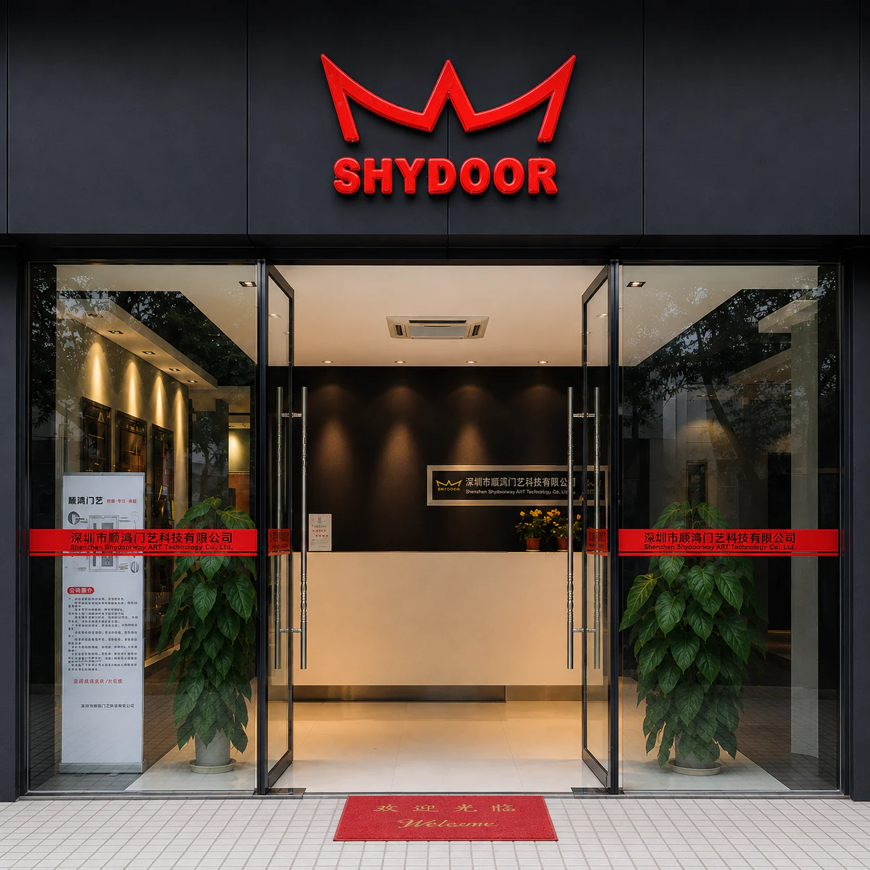 Entrance to the SHYDOOR factory and showroom in Chaozhou