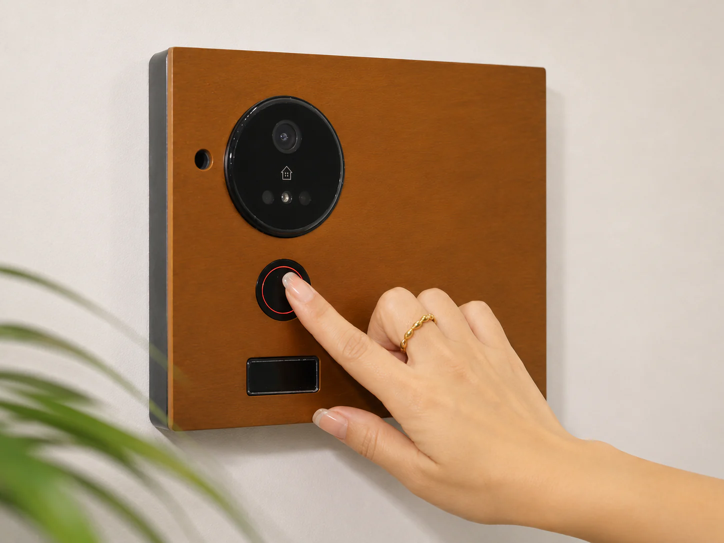 Minimal fingerprint smart lock integrated into a SHYDOOR metal door panel