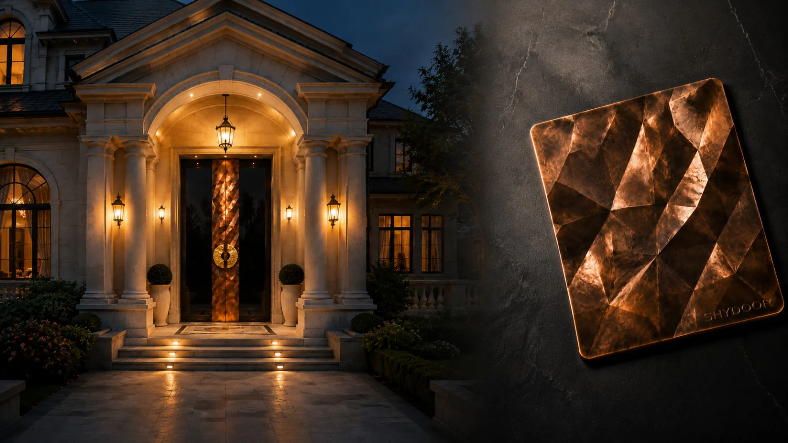 Faceted Relief door and material sample