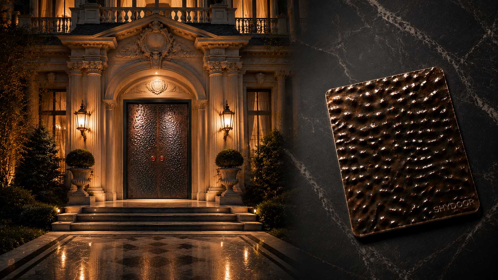 Hammered Relief door and material sample
