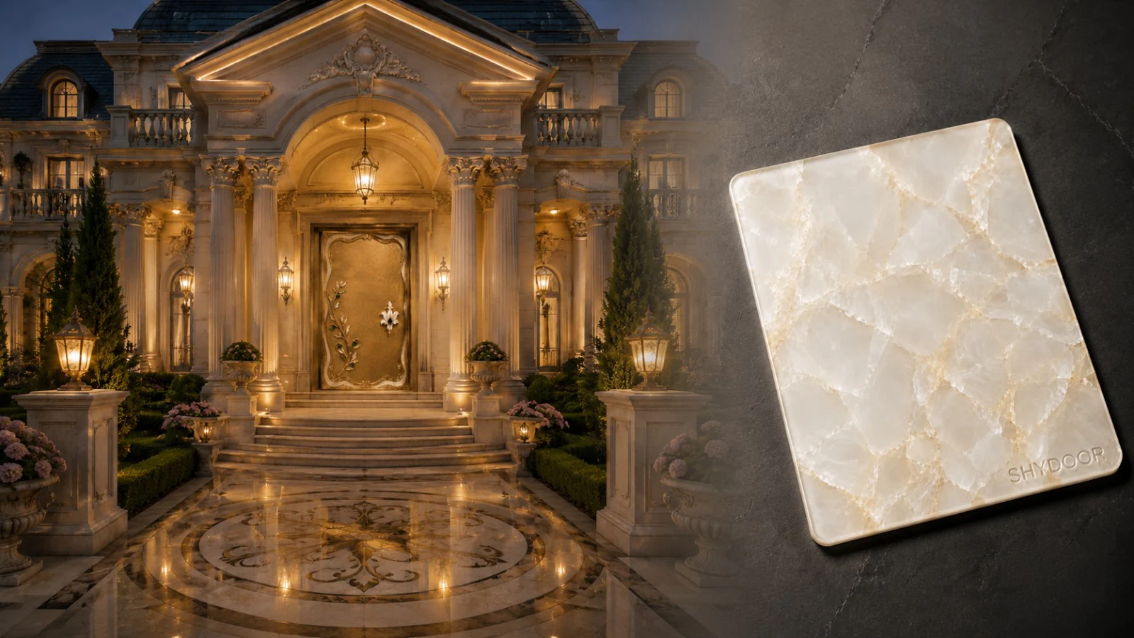 Luminous Inlay door and material sample